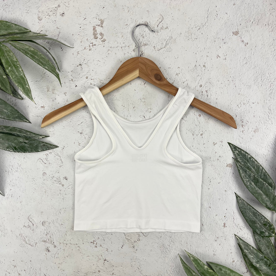 Scoop Neck Crop Top - White