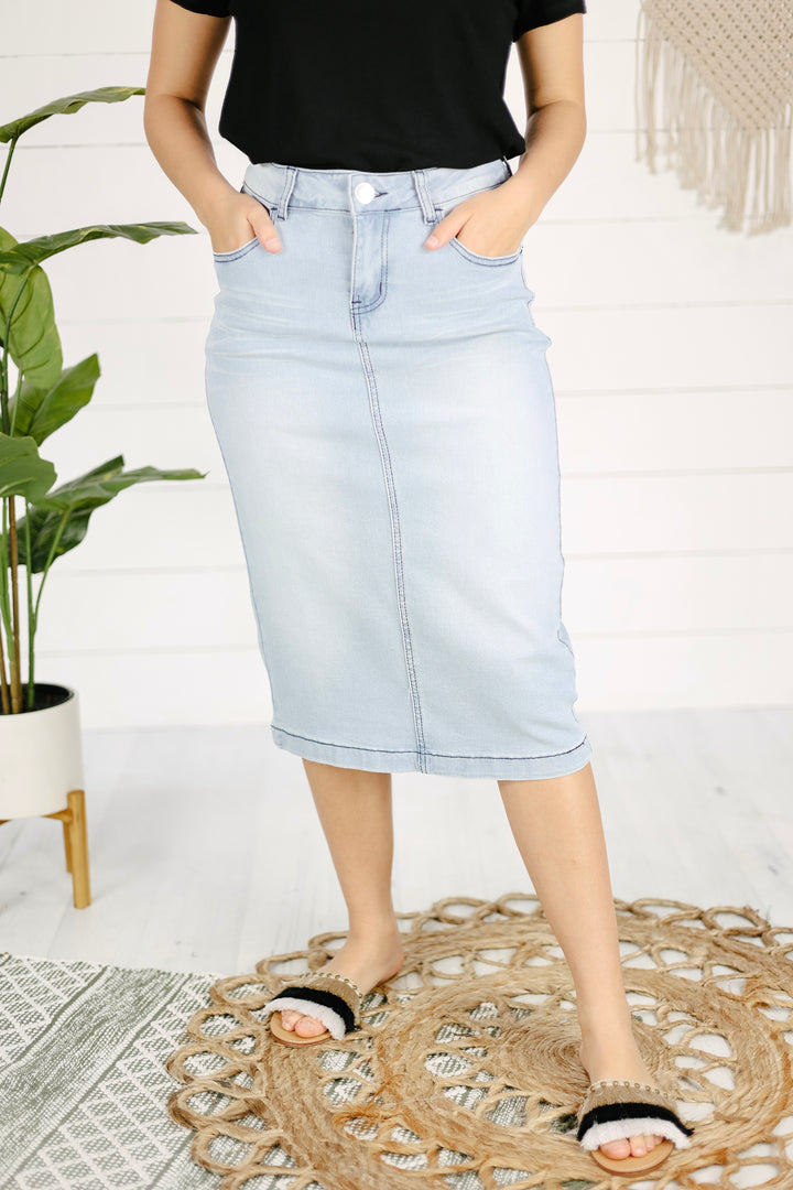 Arlo Denim Skirt - Lt. Indigo