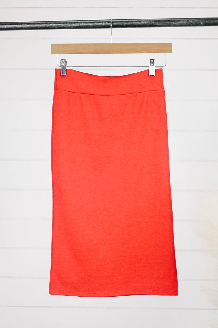 Amy Pencil Skirt - Red