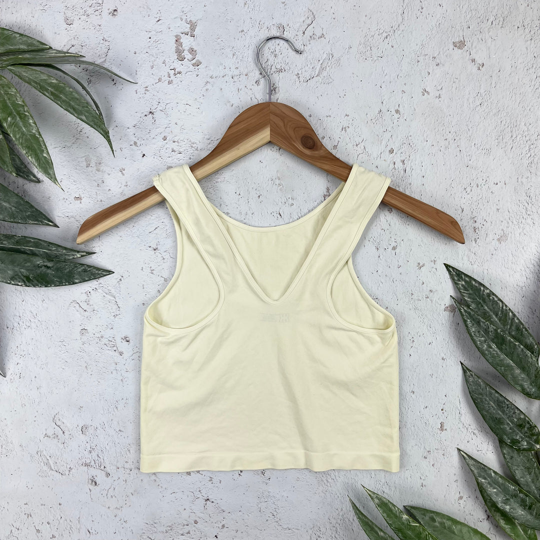 Scoop Neck Crop Top - Cream