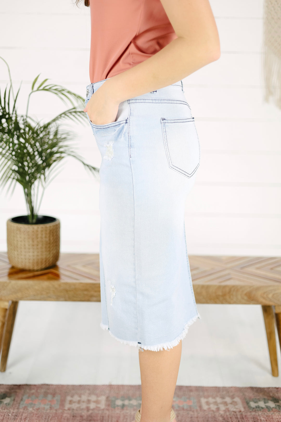 Manning Denim Skirt - Lt. Indigo