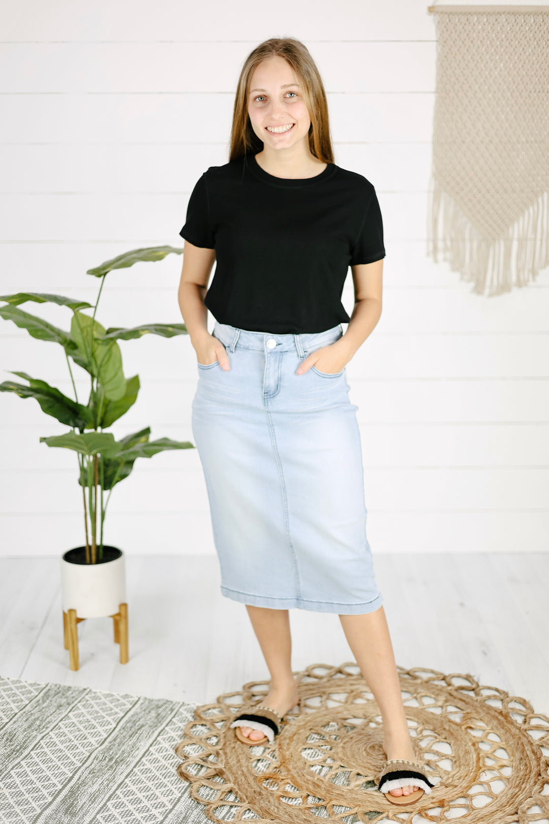 Arlo Denim Skirt - Lt. Indigo